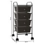 Carrito de almacenaje portátil 4 cajones plástico negro de vidaXL, Carretillas de carga - Ref: Foro24-320398, Precio: 51,22 €...