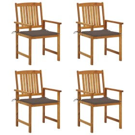 Garden chairs with cushions 4 units solid acacia wood by , Garden chairs - Ref: Foro24-3061184, Price: 287,73 €, Discount: %