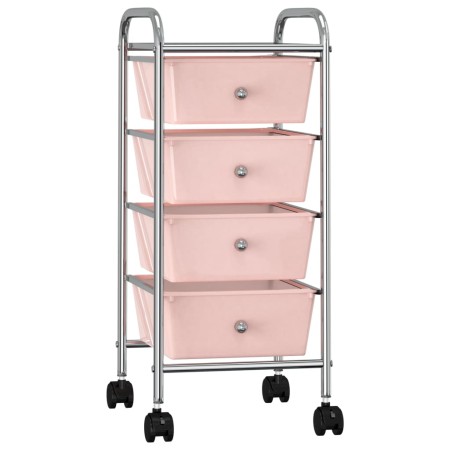 Carrito de almacenaje portátil 4 cajones plástico rosa de vidaXL, Carretillas de carga - Ref: Foro24-320400, Precio: 55,72 €,...