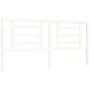 Double bed frame with white solid wood headboard by vidaXL, Beds and slatted bases - Ref: Foro24-3194717, Price: 151,88 €, Di...