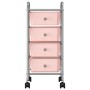 Carrito de almacenaje portátil 4 cajones plástico rosa de vidaXL, Carretillas de carga - Ref: Foro24-320400, Precio: 55,72 €,...