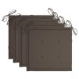 Sillas de jardín 4 uds madera de teca con cojines gris taupe de , Sillas de jardín - Ref: Foro24-3062297, Precio: 338,58 €, D...