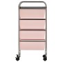 Carrito de almacenaje portátil 4 cajones plástico rosa de vidaXL, Carretillas de carga - Ref: Foro24-320400, Precio: 55,72 €,...