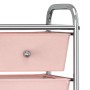 Portable storage cart with 4 pink plastic drawers by vidaXL, Cargo forklifts - Ref: Foro24-320400, Price: 55,72 €, Discount: %