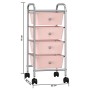 Carrito de almacenaje portátil 4 cajones plástico rosa de vidaXL, Carretillas de carga - Ref: Foro24-320400, Precio: 55,72 €,...