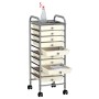 Portable storage cart with 10 white plastic drawers by vidaXL, Cargo forklifts - Ref: Foro24-320403, Price: 63,62 €, Discount: %