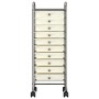 Portable storage cart with 10 white plastic drawers by vidaXL, Cargo forklifts - Ref: Foro24-320403, Price: 63,62 €, Discount: %