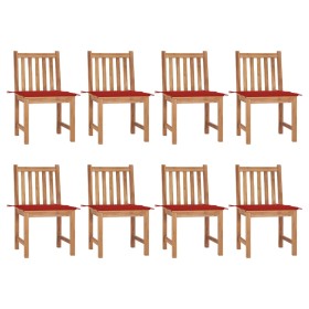 Garden chairs 8 units teak wood with cushions by , Garden chairs - Ref: Foro24-3073148, Price: 818,99 €, Discount: %