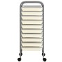 Portable storage cart with 10 white plastic drawers by vidaXL, Cargo forklifts - Ref: Foro24-320403, Price: 63,62 €, Discount: %