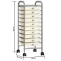 Portable storage cart with 10 white plastic drawers by vidaXL, Cargo forklifts - Ref: Foro24-320403, Price: 63,62 €, Discount: %