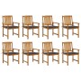 Garden chairs with cushions 8 pcs solid acacia wood by , Garden chairs - Ref: Foro24-3078166, Price: 530,27 €, Discount: %