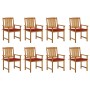 Garden chairs and cushions 8 pcs solid acacia wood by , Garden chairs - Ref: Foro24-3078172, Price: 572,68 €, Discount: %