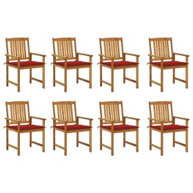 Garden chairs and cushions 8 pcs solid acacia wood by , Garden chairs - Ref: Foro24-3078172, Price: 539,99 €, Discount: %