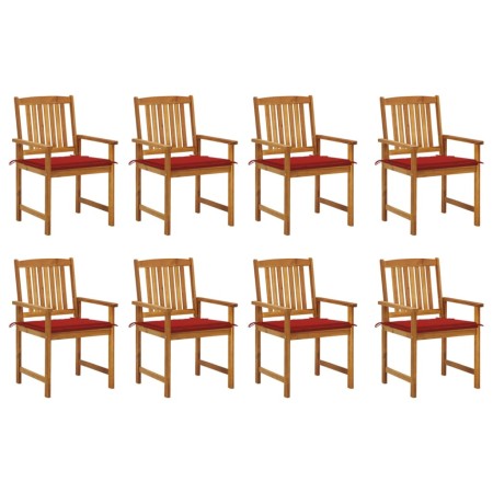 Garden chairs and cushions 8 pcs solid acacia wood by , Garden chairs - Ref: Foro24-3078172, Price: 572,68 €, Discount: %