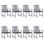 Garden chairs with cushions 8 pcs solid gray acacia wood by , Garden chairs - Ref: Foro24-3078222, Price: 525,03 €, Discount: %