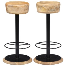 Kitchen stools 2 units solid mango wood by , Kitchen stools - Ref: Foro24-247832, Price: 235,99 €, Discount: %