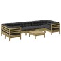 8-piece garden sofa set with impregnated pine wood cushions by , Garden sets - Ref: Foro24-3299341, Price: 733,89 €, Discount: %