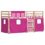 Bunk bed with curtains solid pink pine wood 80x200 cm by , Beds and slatted bases - Ref: Foro24-3283900, Price: 170,83 €, Dis...