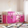 Bunk bed with curtains solid pink pine wood 80x200 cm by , Beds and slatted bases - Ref: Foro24-3283900, Price: 170,83 €, Dis...