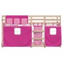 Bunk bed with curtains solid pink pine wood 80x200 cm by , Beds and slatted bases - Ref: Foro24-3283900, Price: 170,83 €, Dis...