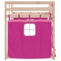 Bunk bed with curtains solid pink pine wood 80x200 cm by , Beds and slatted bases - Ref: Foro24-3283900, Price: 170,83 €, Dis...