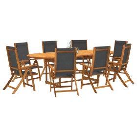 Garden dining set 9 pieces solid acacia wood and textilene by , Garden sets - Ref: Foro24-3279263, Price: 916,42 €, Discount: %