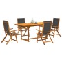 Garden dining set 5 pieces solid acacia wood and textilene by , Garden sets - Ref: Foro24-3279268, Price: 491,99 €, Discount: %