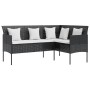 L-shaped sofa with black synthetic rattan cushions by , Outdoor sofas - Ref: Foro24-318587, Price: 198,55 €, Discount: %