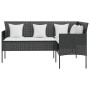 L-shaped sofa with black synthetic rattan cushions by , Outdoor sofas - Ref: Foro24-318587, Price: 198,55 €, Discount: %