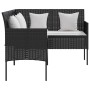 L-shaped sofa with black synthetic rattan cushions by , Outdoor sofas - Ref: Foro24-318587, Price: 198,55 €, Discount: %