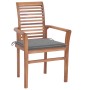 Dining chairs 4 pcs solid teak wood with gray cushions by , Garden chairs - Ref: Foro24-3062623, Price: 388,99 €, Discount: %