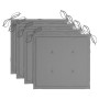 Sillas de comedor 4 uds madera maciza de teca con cojines gris de , Sillas de jardín - Ref: Foro24-3062623, Precio: 388,99 €,...