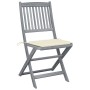 Folding garden chairs 4 pcs with solid acacia wood cushions by , Garden chairs - Ref: Foro24-3064565, Price: 205,86 €, Discou...