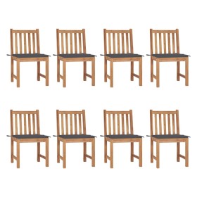 Garden chairs 8 units teak wood with cushions by , Garden chairs - Ref: Foro24-3073142, Price: 824,16 €, Discount: %