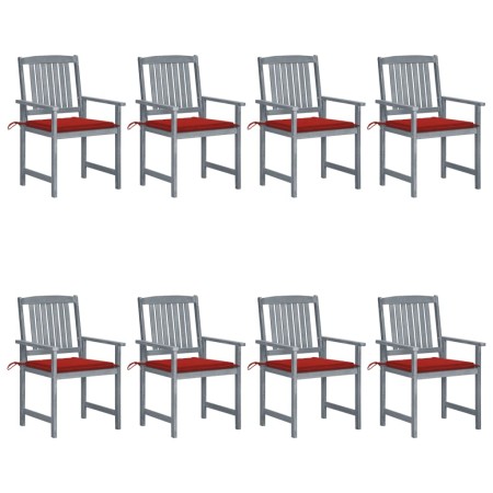 Garden chairs with cushions 8 pcs solid acacia wood in gray by , Garden chairs - Ref: Foro24-3078228, Price: 541,60 €, Discou...