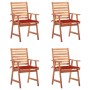 Garden dining chairs and cushions 4 pcs solid acacia wood by , Garden chairs - Ref: Foro24-3078326, Price: 256,40 €, Discount: %