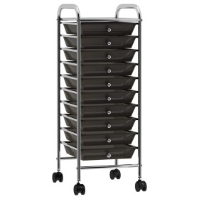 Portable storage cart with 10 black plastic drawers by vidaXL, Cargo forklifts - Ref: Foro24-320402, Price: 59,99 €, Discount: %