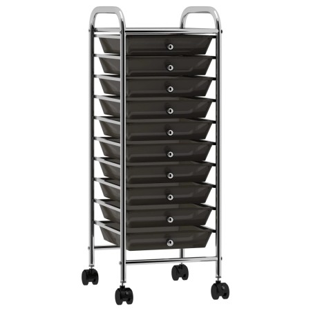 Portable storage cart with 10 black plastic drawers by vidaXL, Cargo forklifts - Ref: Foro24-320402, Price: 60,02 €, Discount: %