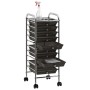 Portable storage cart with 10 black plastic drawers by vidaXL, Cargo forklifts - Ref: Foro24-320402, Price: 60,02 €, Discount: %