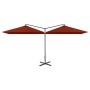 Double umbrella with terracotta steel post 600x300 cm by , Umbrellas - Ref: Foro24-312559, Price: 152,11 €, Discount: %