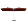 Double umbrella with terracotta steel post 600x300 cm by , Umbrellas - Ref: Foro24-312559, Price: 152,11 €, Discount: %