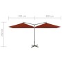 Double umbrella with terracotta steel post 600x300 cm by , Umbrellas - Ref: Foro24-312559, Price: 152,11 €, Discount: %