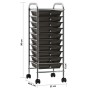 Portable storage cart with 10 black plastic drawers by vidaXL, Cargo forklifts - Ref: Foro24-320402, Price: 60,02 €, Discount: %