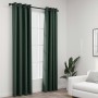 Blackout curtains with linen-look grommets, 2 pieces, green, 140x225 cm. by vidaXL, Curtains and curtains - Ref: Foro24-32118...