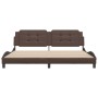 Brown synthetic leather headboard bed frame 200x200 cm by , Beds and slatted bases - Ref: Foro24-3208207, Price: 207,41 €, Di...