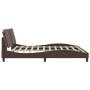 Brown synthetic leather headboard bed frame 200x200 cm by , Beds and slatted bases - Ref: Foro24-3208207, Price: 207,41 €, Di...