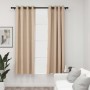 Cortinas opacas con ojales look de lino 2 pzas beige 140x175 cm de vidaXL, Cortinas y visillos - Ref: Foro24-321208, Precio: ...