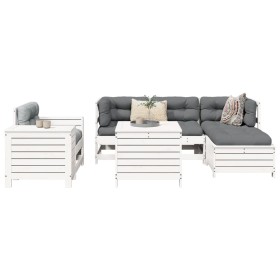 Gartensofa-Set 7-teilig aus massivem weißem Kiefernholz von , Gartensets - Ref: Foro24-3250525, Preis: 573,66 €, Rabatt: %