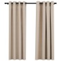 Blackout curtains with linen-look grommets 2 pieces beige 140x175 cm by vidaXL, Curtains and curtains - Ref: Foro24-321208, P...