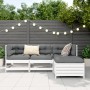 Garden sofa set 4 pieces solid white pine wood by , Garden sets - Ref: Foro24-3250785, Price: 299,57 €, Discount: %